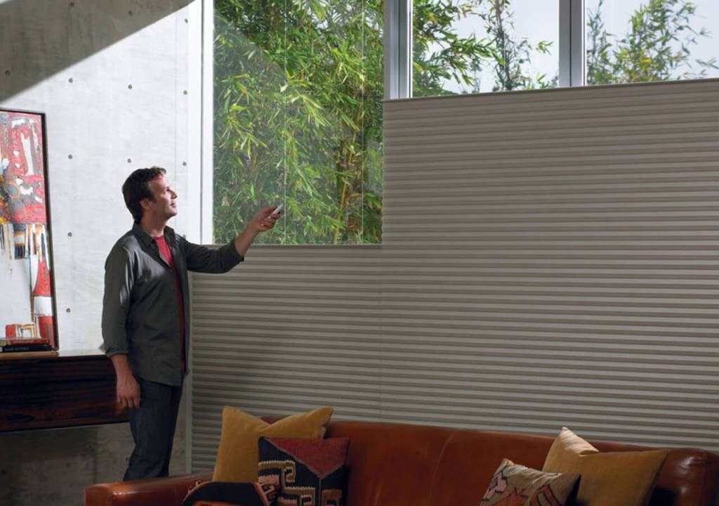 Плиссе с электроприводом